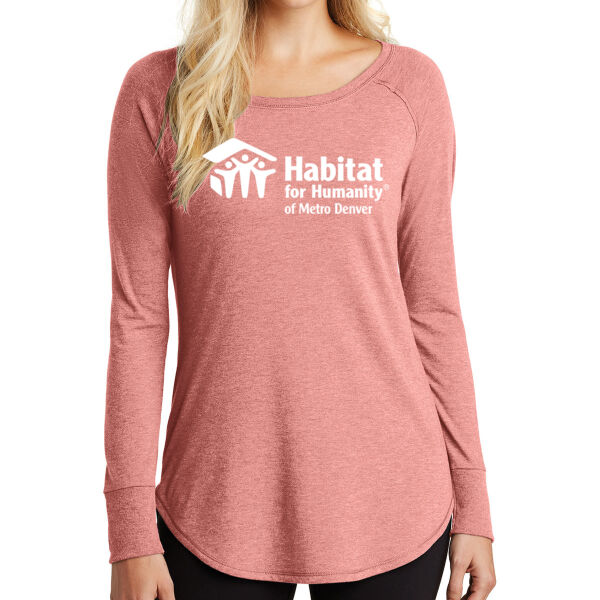 District Womens Perfect Tri Long Sleeve Tunic Tee - Printed Logo Thumbnail