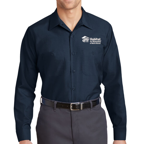 Red Kap Long Sleeve Industrial Work Shirt - Embroidered Logo Thumbnail