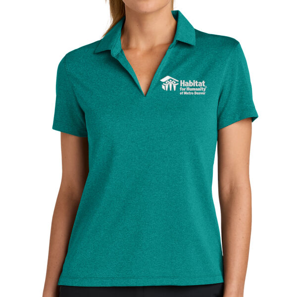 Nike Womens Dri FIT Smooth Heather Polo - Embroidered Logo Thumbnail