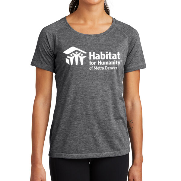 Sport Tek Womens PosiCharge Tri Blend Wicking Scoop Neck Raglan Tee - Printed Logo Thumbnail