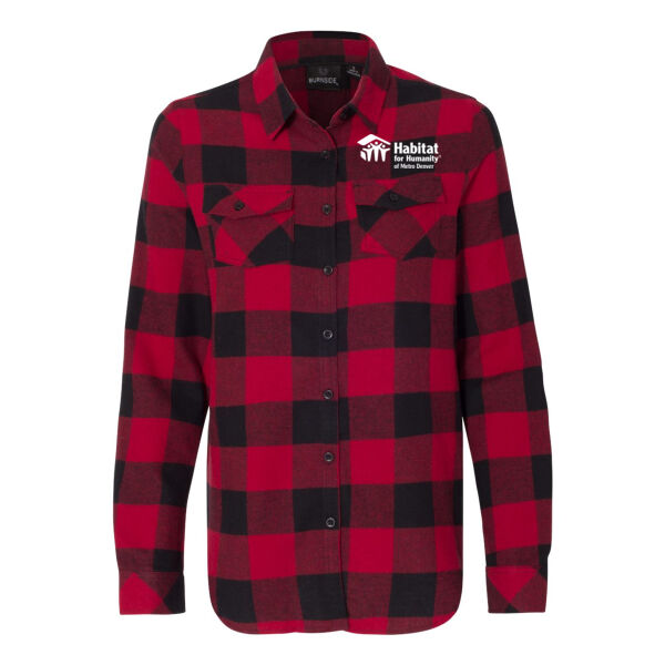 Womens Yarn Dyed Flannel Shirt - Printed Logo Thumbnail