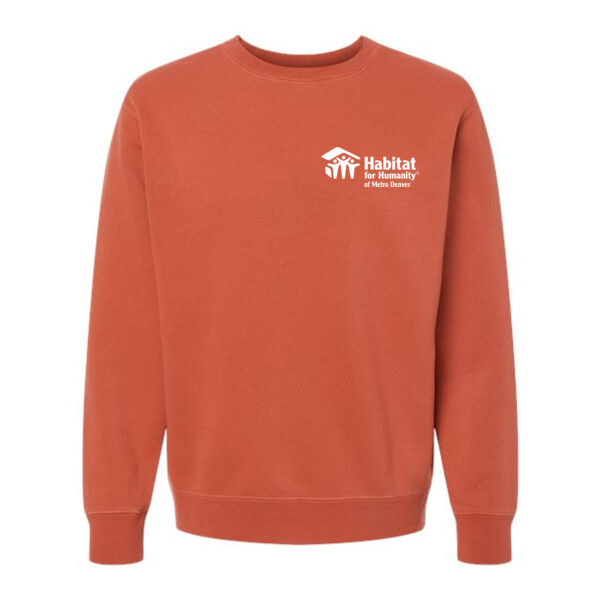 Unisex Midweight Pigment Dyed Crewneck Sweatshirt - Printed Logo Thumbnail