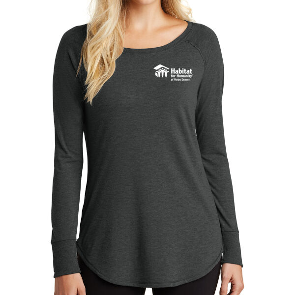 District Women's Perfect Tri Long Sleeve Tunic Tee - Printed Logo Thumbnail